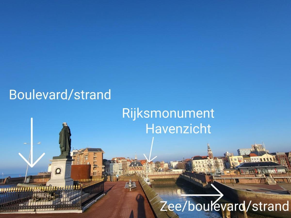 Rijksmonument Havenzicht, Met Zeezicht, Ligging Direct Aan Zee En Centrum Влисинген Екстериор снимка